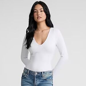 Express Compression Long Sleeve V-Neck Top